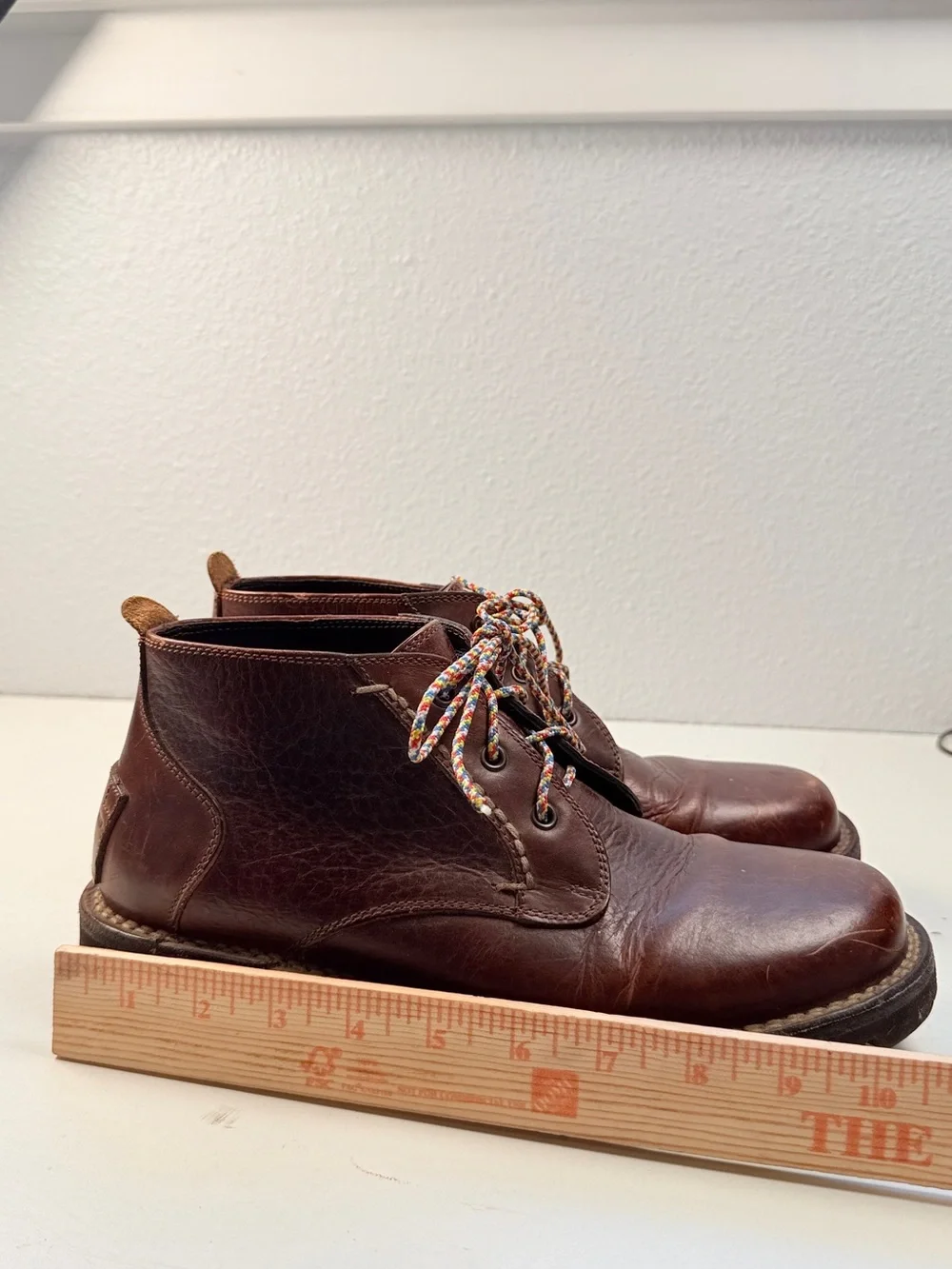 H S Trask Mens 8.5 M Brown Bison Leather Chukka Boots Lug Sole Vintage Brazil